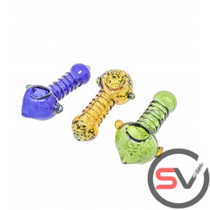 CONE HEAD SPIRAL BODY GLASS HAND PIPE 5inch 3CT/PK